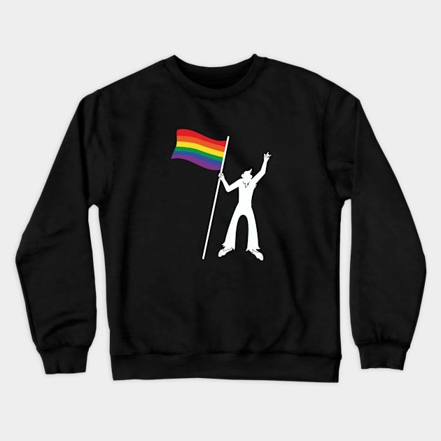 LGBTQ Bigfoot Rock On Progressive Pride Gay Flag Crewneck Sweatshirt by Sonyi
